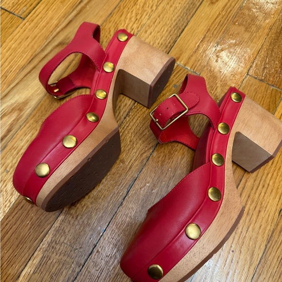Charlotte Stone Red Leather Sandals - Picture 2 of 7